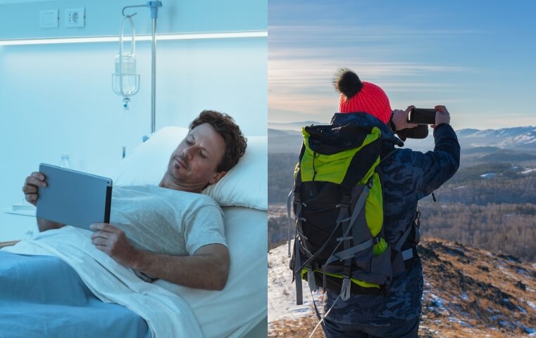 Das bin ich vor den Tests des Anti-Arthrose-Mittels – und 3 Wochen nach nach Abschluss der Tests