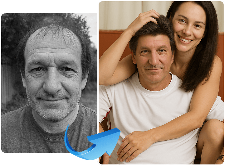 a photo before and after treatment