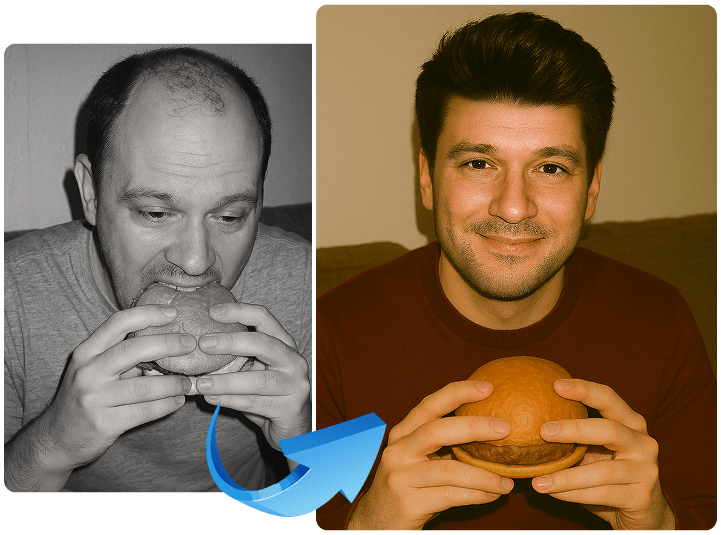 a photo before and after treatment