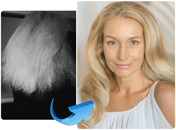 a photo before and after treatment