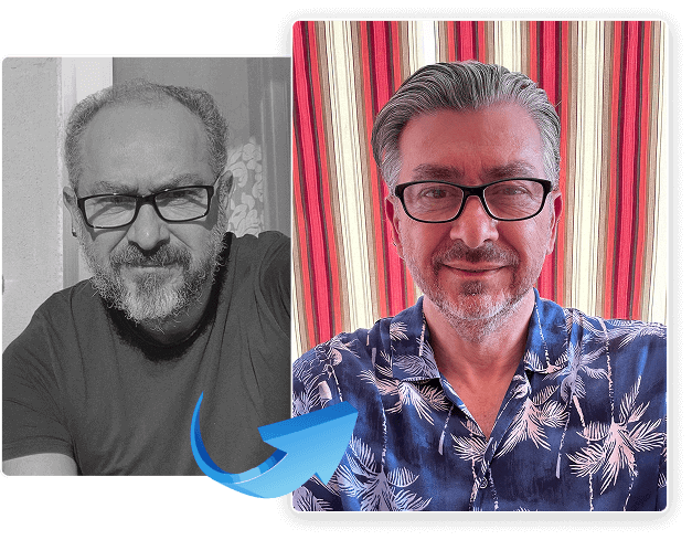 a photo before and after treatment